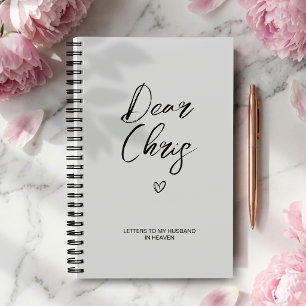 Letters to My Husband Grief Journal in Light Gray