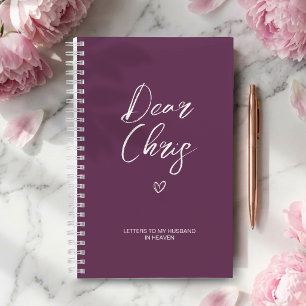 Letters to My Husband Grief Journal in Plum Purple