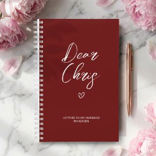 Letters to My Husband Grief Journal in Wine Red