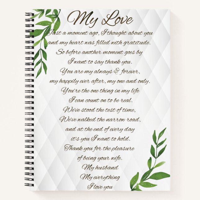 Letters to my Husband Notebook (Front)