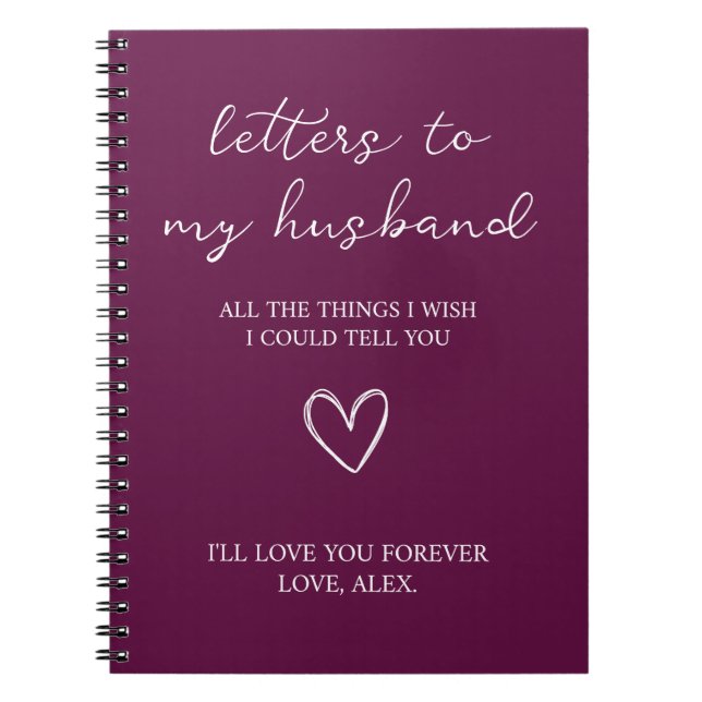 Letters to my Husband  Notebook (Front)