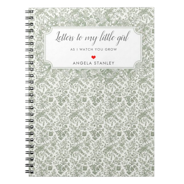 Letters to my little girl Elegant New Mother Gift Notebook (Front)