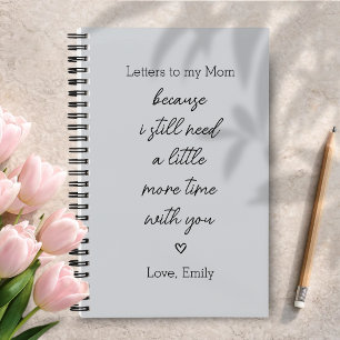 Letters to My Mom Grief Journal in Grey Colour