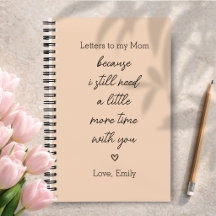 Letters to My Mom Grief Journal in Peach Colour