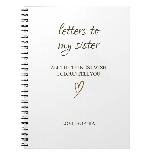 Letters to My Sister – Personalized Letter Notebook (Front)