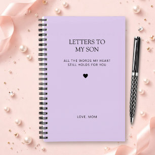 Letters to My Son Grief Journal in Lilac Purple