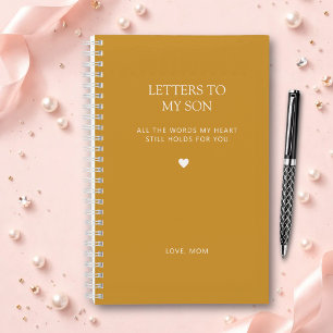Letters to My Son Grief Journal in Mustard Yellow