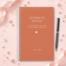 Letters to My Son Grief Journal in Terracotta