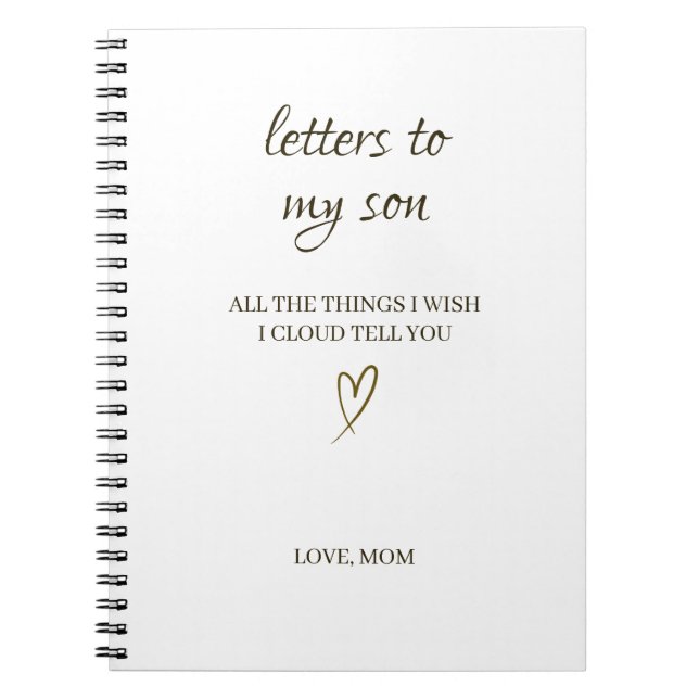 Letters to My Son – Personalized Letter Notebook (Front)