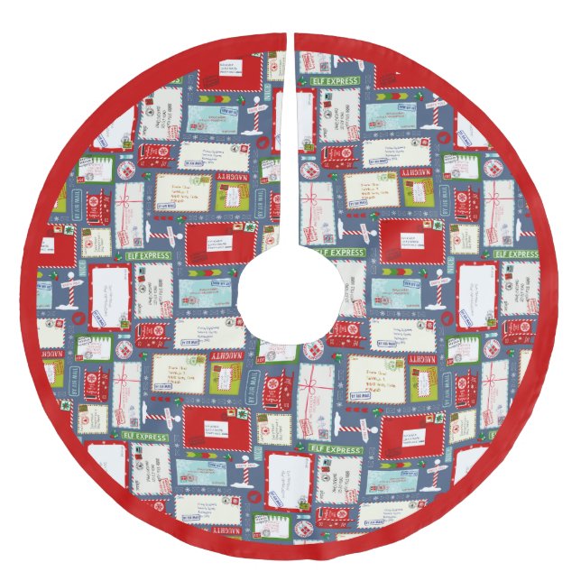 Letters to Santa Christmas Brushed Polyester Tree Skirt (Front)