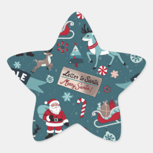 Letters to Santa – Festive Christmas Star Design Sticker