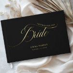 Letters to the Bride, Black, Gold- Guest Book<br><div class="desc">"Letters to the Bride" Gold Foil Guest Book - Elegant Bridal Shower Keepsake Product Description: Create a timeless keepsake for the bride-to-be with this elegant "Letters to the Bride" guest book. Perfect for bridal showers, this customizable book invites guests to share their heartfelt wishes, advice, and special memories. Featuring a...</div>