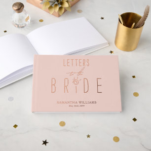 Letters To The Bride Chic Elegant Blush Rose Gold Guest Book