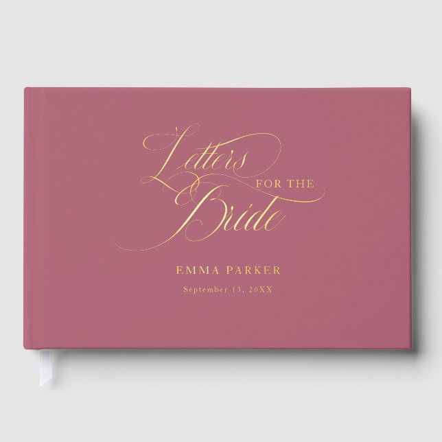 Letters to the Bride, Gold-Berry Guest Book (Front)