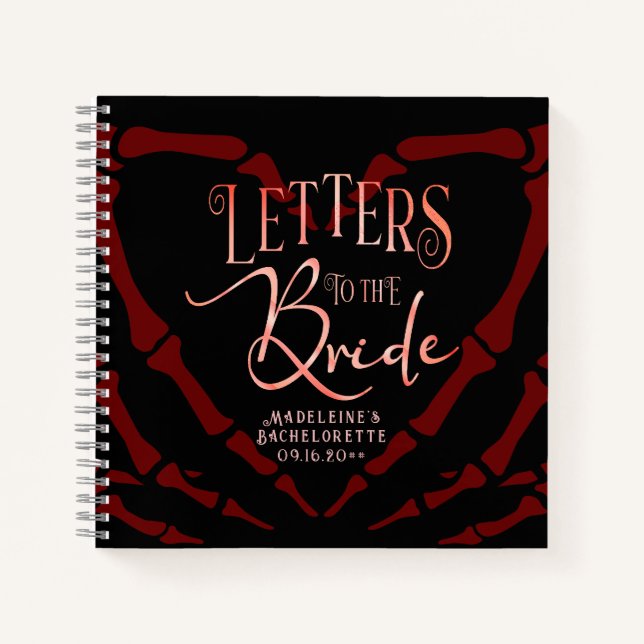 Letters To The Bride Gothic Bachelorette Guestbook Notebook (Front)