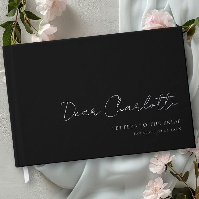 Letters to the Bride! Minimal, Handwriting Font Guest Book (Letters to the Bride! Minimal, Handwriting Font Foil Guest Book with your name, date & text.)