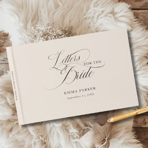 Letters to the Bride, Modern, Elegant, Beige Guest Book