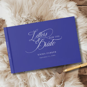 Letters to the Bride, Modern, Elegant, Blue Guest Book