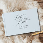 Letters to the Bride, Modern, Elegant, Light-Blue Guest Book<br><div class="desc">Letters to the Bride" Elegant Bridal Shower Keepsake Product Description: Create a timeless keepsake for the bride-to-be with this elegant "Letters to the Bride" guest book. Perfect for bridal showers, this customizable book invites guests to share their heartfelt wishes, advice, and special memories. Featuring a sleek, minimalist design with a...</div>