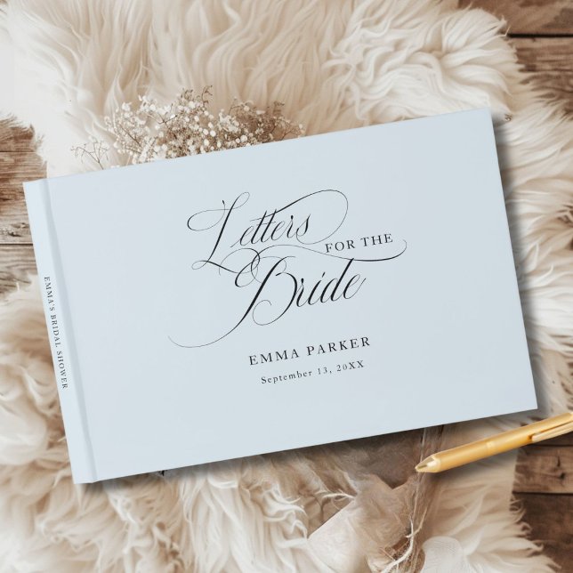 Letters to the Bride, Modern, Elegant, Light-Blue Guest Book (Letters to the Bride, Modern, Elegant, Light-Blue Guest Book, personalized with your name and date.)