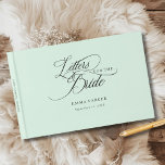 Letters to the Bride, Modern, Elegant, Mint-Green Guest Book<br><div class="desc">Letters to the Bride" Elegant Bridal Shower Keepsake Product Description: Create a timeless keepsake for the bride-to-be with this elegant "Letters to the Bride" guest book. Perfect for bridal showers, this customizable book invites guests to share their heartfelt wishes, advice, and special memories. Featuring a sleek, minimalist design with a...</div>