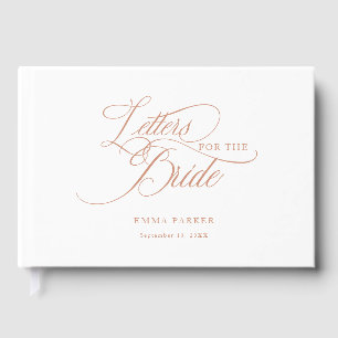 Letters to the Bride, Modern, Elegant, White Guest Guest Book