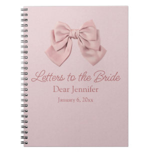 letters to the bride,pink bow elegant keepsake  notebook