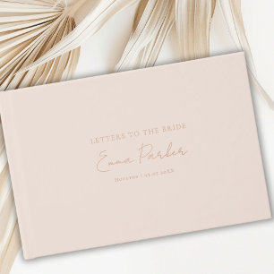 Letters to the Bride, Rose-Gold-Foil, Beige Guest Book