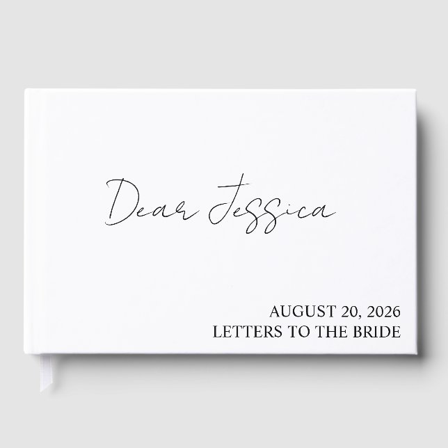 Letters to the bride scrapbook personalized, hen d guest book (Front)