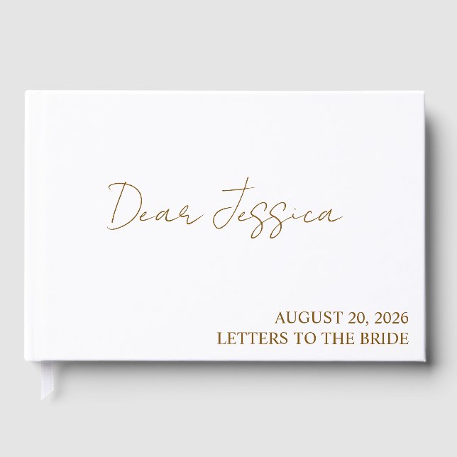 Letters to the bride scrapbook personalized, hen d guest book (Front)