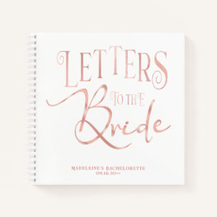 Letters To The Bride Shower Bachelorette Guestbook Notebook