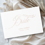 Letters to the Bride, White, Rose-Gold- Guest Book<br><div class="desc">Letters to the Bride" Rose Gold Foil Guest Book - Elegant Bridal Shower Keepsake Product Description: Create a timeless keepsake for the bride-to-be with this elegant "Letters to the Bride" guest book. Perfect for bridal showers, this customizable book invites guests to share their heartfelt wishes, advice, and special memories. Featuring...</div>