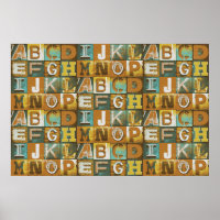 Letters Typography Retro Poster For Decoupage