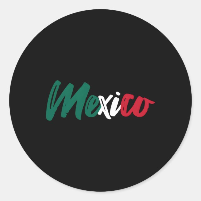 Letters Word Mexico In Colourful Font Classic Round Sticker (Front)