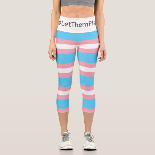#LetThemPlay Transgender Athletes Trans Flag Capri Leggings