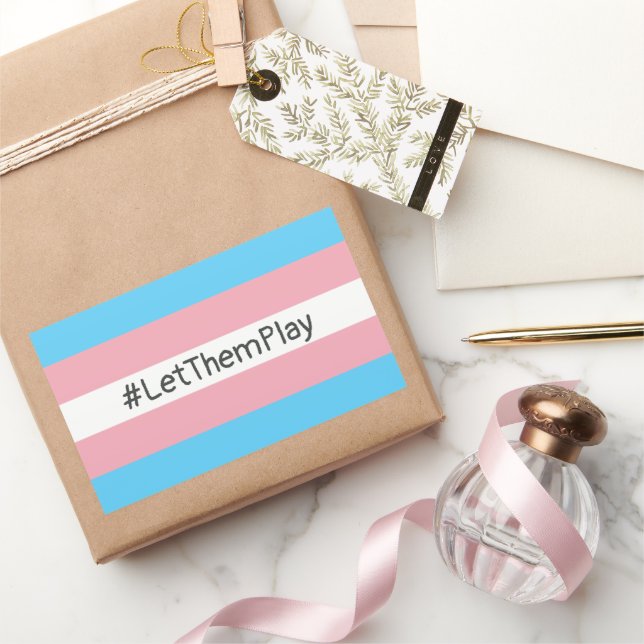 #LetThemPlay Transgender Athletes Trans Flag Sticker (Gifting)