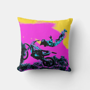 Letting Go - Freestyle Motocross Stunt Throw Pillow