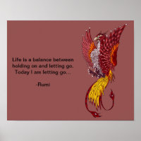 'Letting Go' Phoenix Bird Art Poster