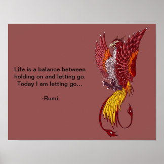 'Letting Go' Phoenix Bird Art Poster