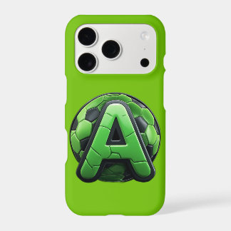 ⚽ Lettre A 3D verte Texture Football Brillant Spor