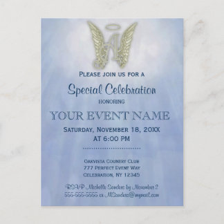 Lettre A Angel Monogramme Invitation