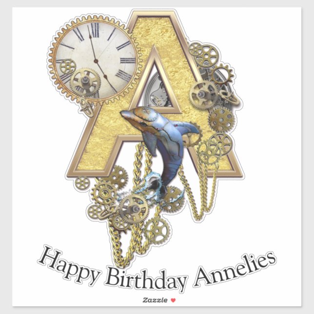 Lettre A Anniversaire personnalisable Sticker (Feuille)