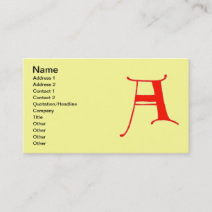 Lettre A Carte de visite