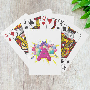 Lettre A Célébration Cartes de Jeu