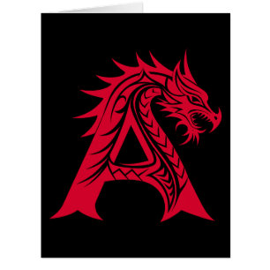 Lettre A de style dragon, alphabet du dragon, mono