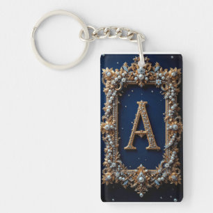 Lettre A dorée ornée de bijoux