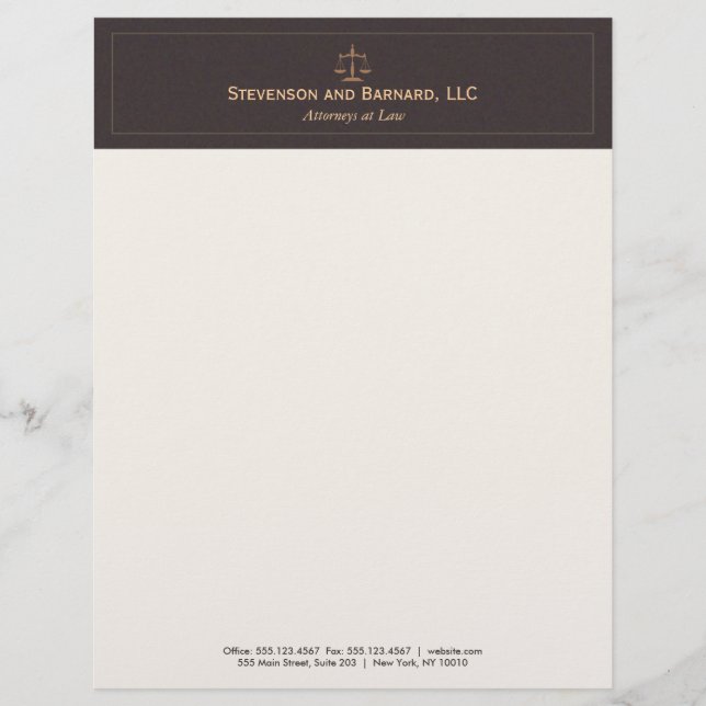 Lettre À En-tête Brown classique et professionnel (Devant)