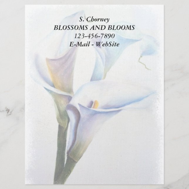 LETTRE À EN-TÊTE CALLA BLANCHE MENTIONNE EN TÊTE DE LETTRE PERSONNA (Devant)