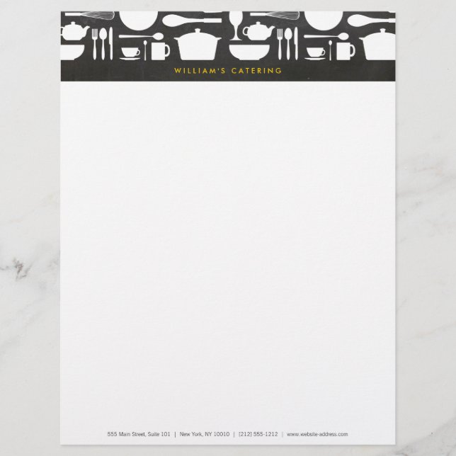 Lettre À En-tête Collage de cuisine sur l'Arrière - plan de tableau (Devant)