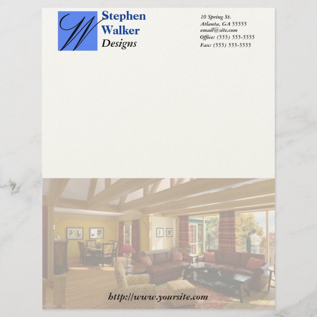 Lettre À En-tête Design d'intérieur fait sur commande stationnaire (Devant)